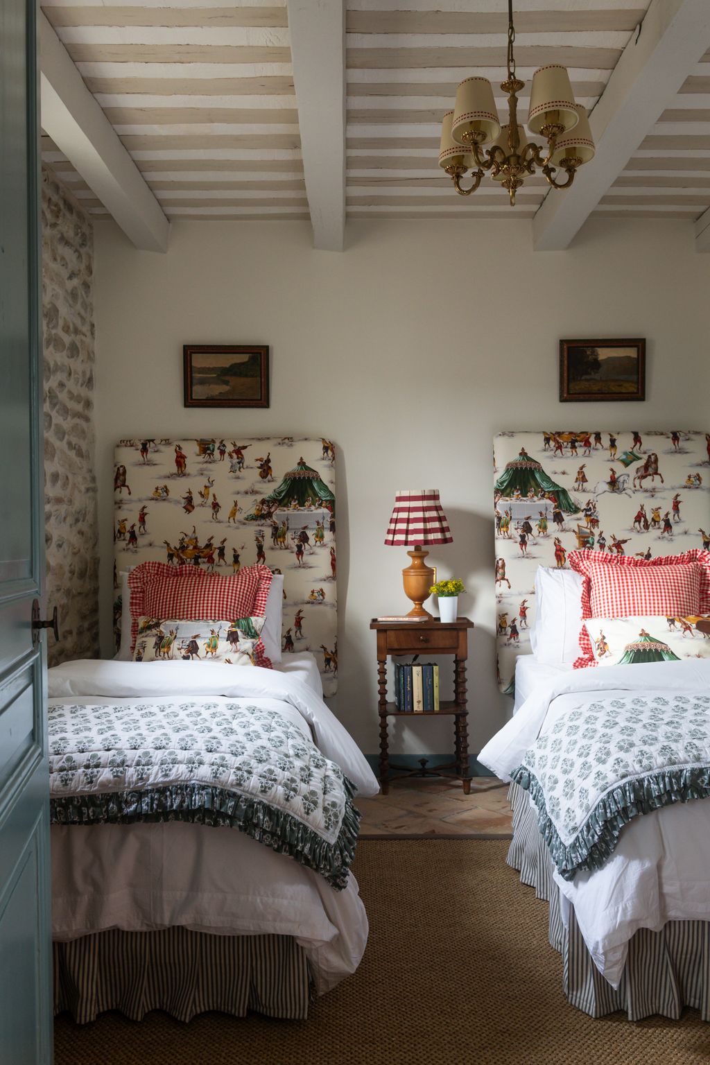 Image may contain Lamp Home Decor Chandelier Bed Furniture Art Painting Plant Cushion Bedroom and Dorm Room