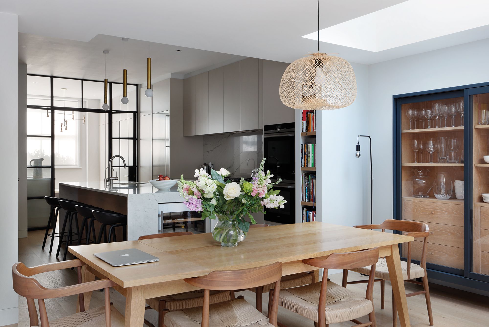 Image may contain: Architecture, Building, Dining Room, Dining Table, Furniture, Indoors, Room, Table, and Interior Design