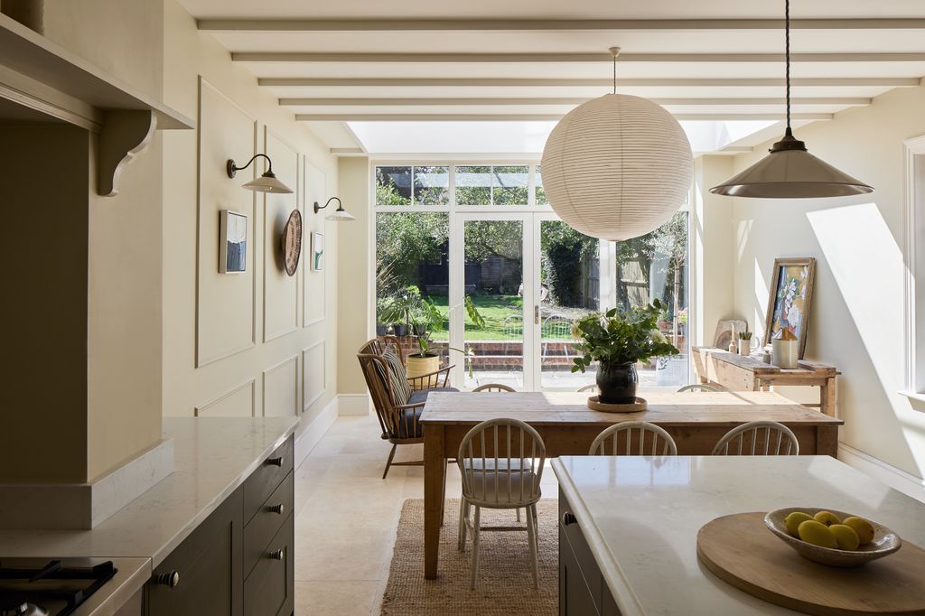 Image may contain Architecture Building Dining Room Dining Table Furniture Indoors Room Table and Interior Design