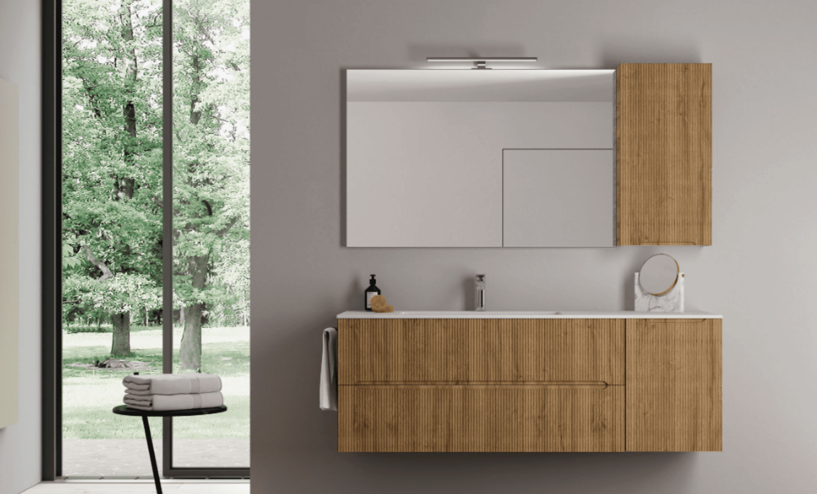 Image may contain: Indoors, Interior Design, Sink, Sink Faucet, and Furniture