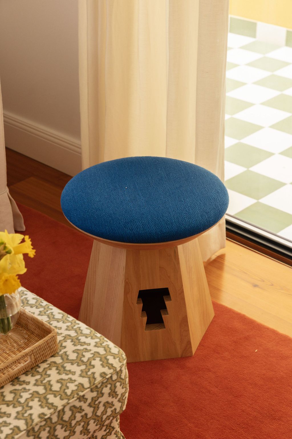 Image may contain Furniture Desk Table Home Decor and Rug