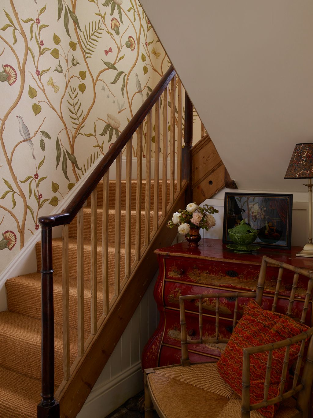 Image may contain Architecture Building House Housing Staircase Indoors Interior Design Furniture and Living Room