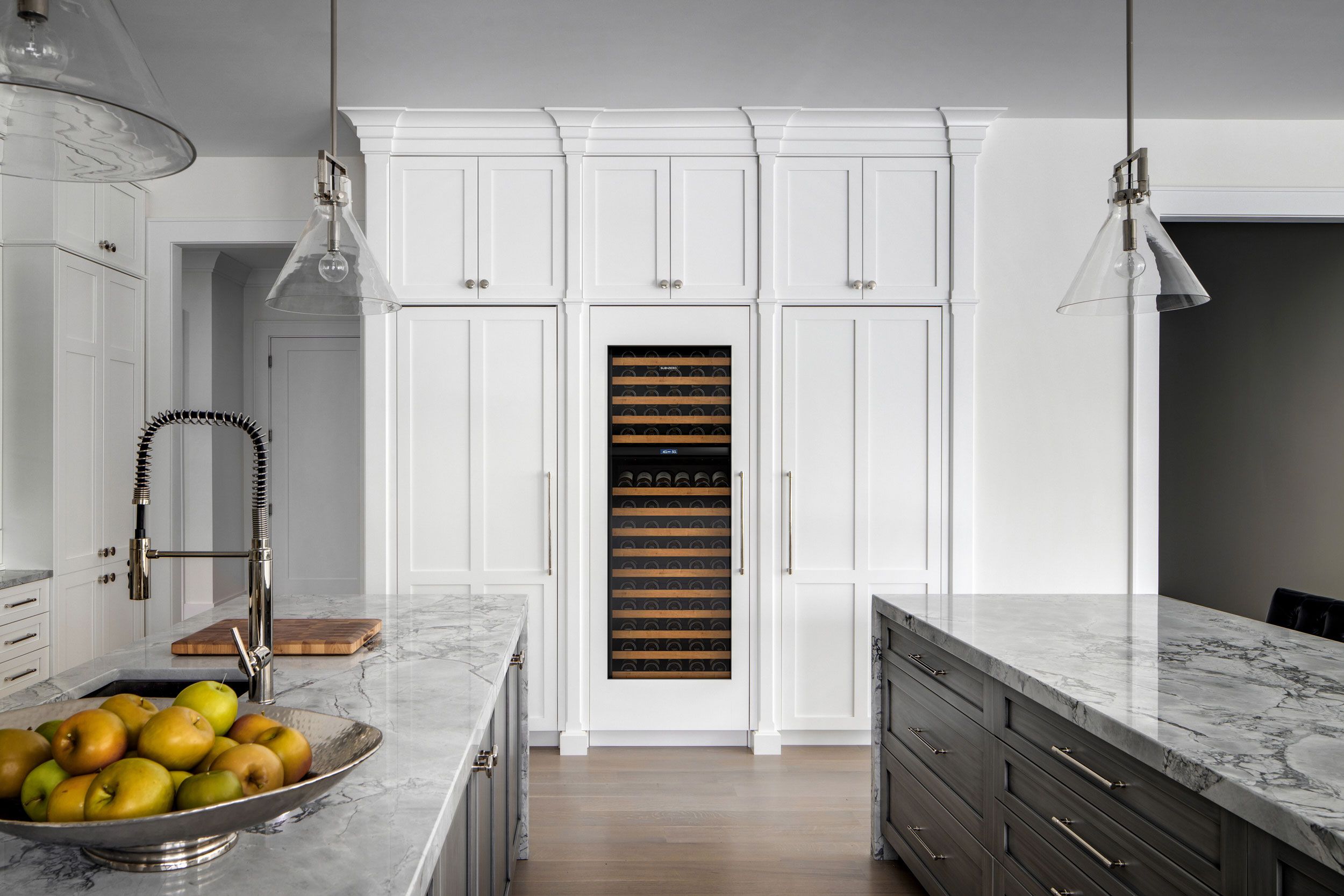 Image may contain: Indoors, Interior Design, Kitchen, Sink, Sink Faucet, Chair, and Furniture