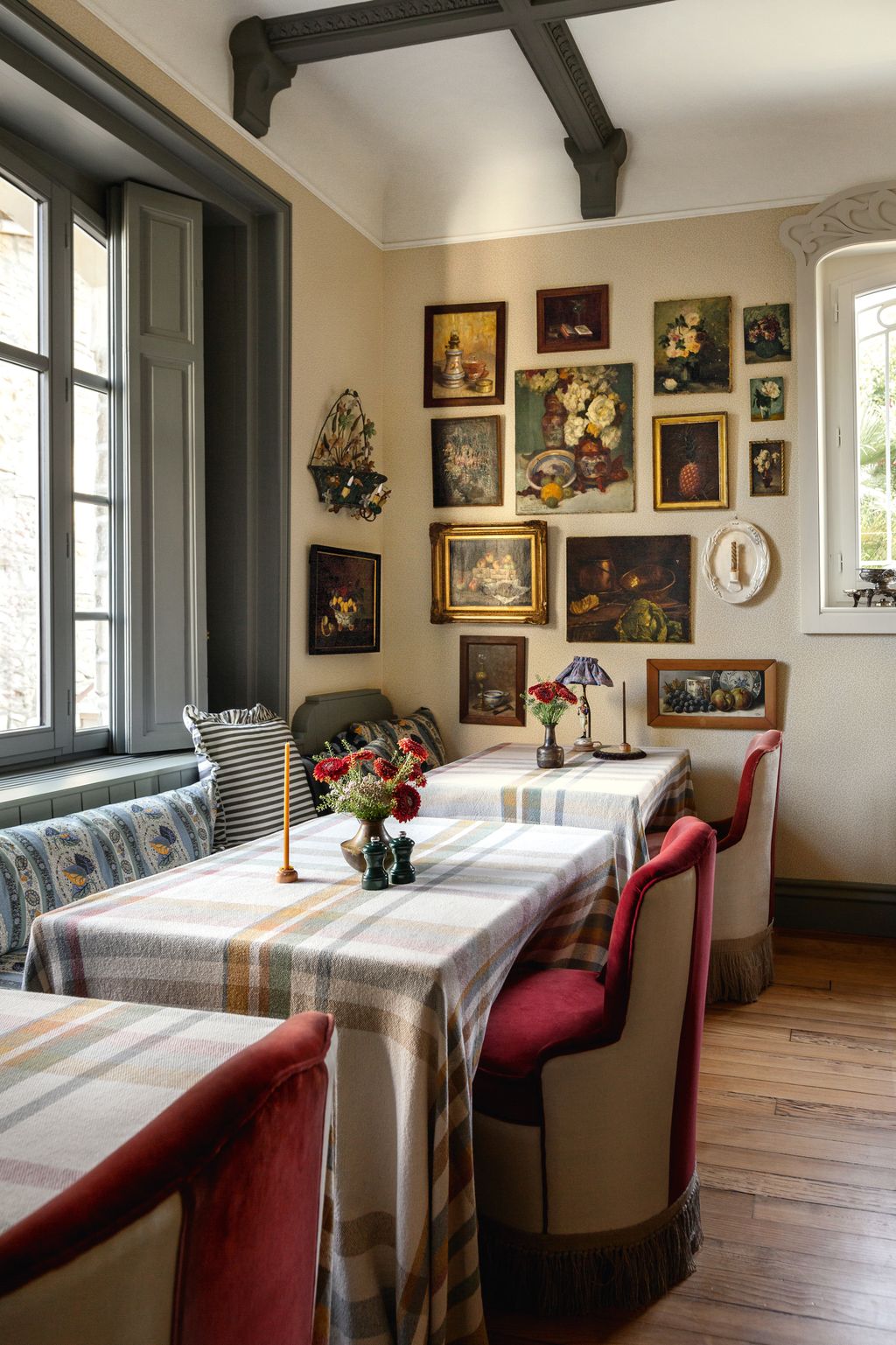 Image may contain Architecture Building Dining Room Dining Table Furniture Indoors Room Table Home Decor and Art
