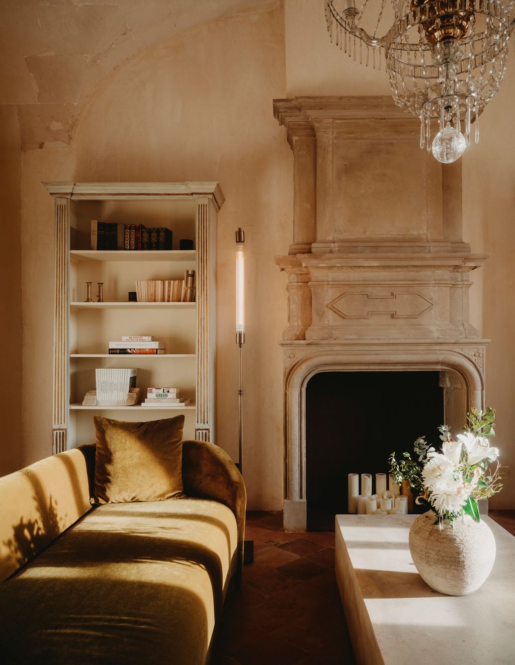 Image may contain Architecture Building Furniture Indoors Living Room Room Home Decor Interior Design and Couch