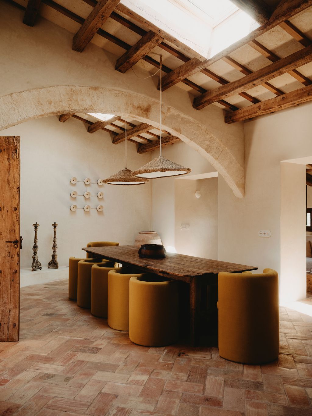 Image may contain Floor Flooring Lamp Indoors Interior Design Desk Furniture Table Architecture Building and House