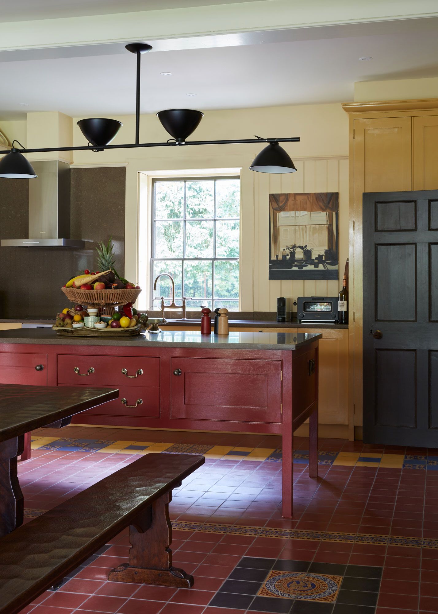 Image may contain: Indoors, Interior Design, Kitchen, Floor, Flooring, Appliance, Device, Electrical Device, and Microwave