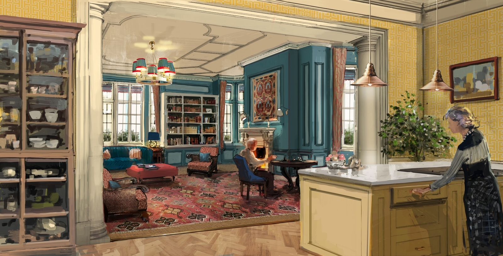 Image may contain Home Decor Architecture Building Furniture Indoors Living Room Room Lamp Chair Adult and Person