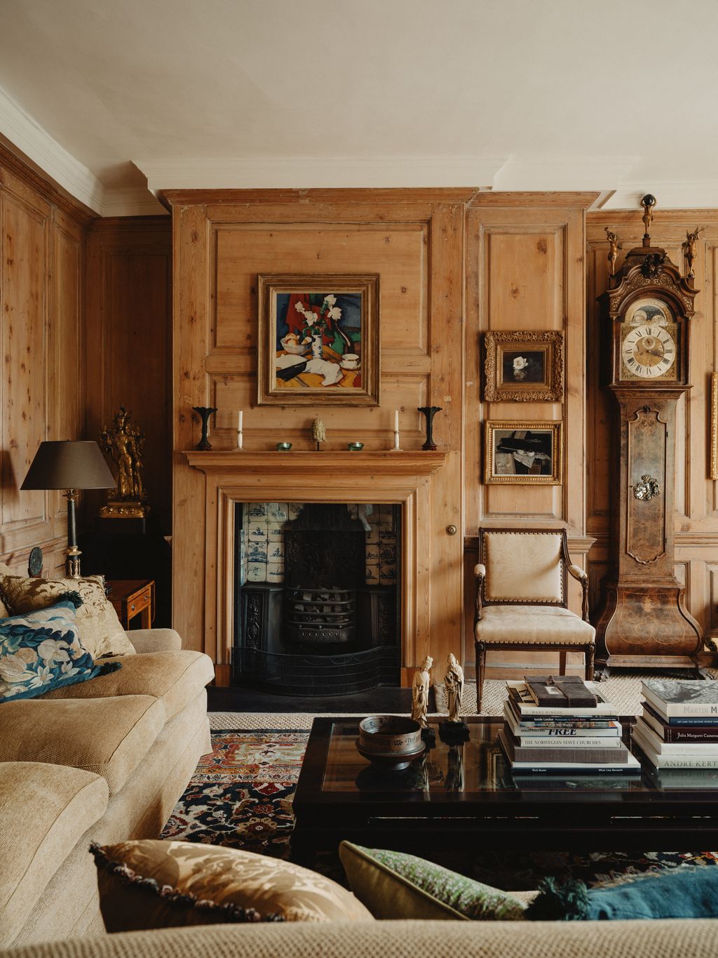 Image may contain Indoors Interior Design Lamp Home Decor Chair Furniture Couch Art Painting and Architecture