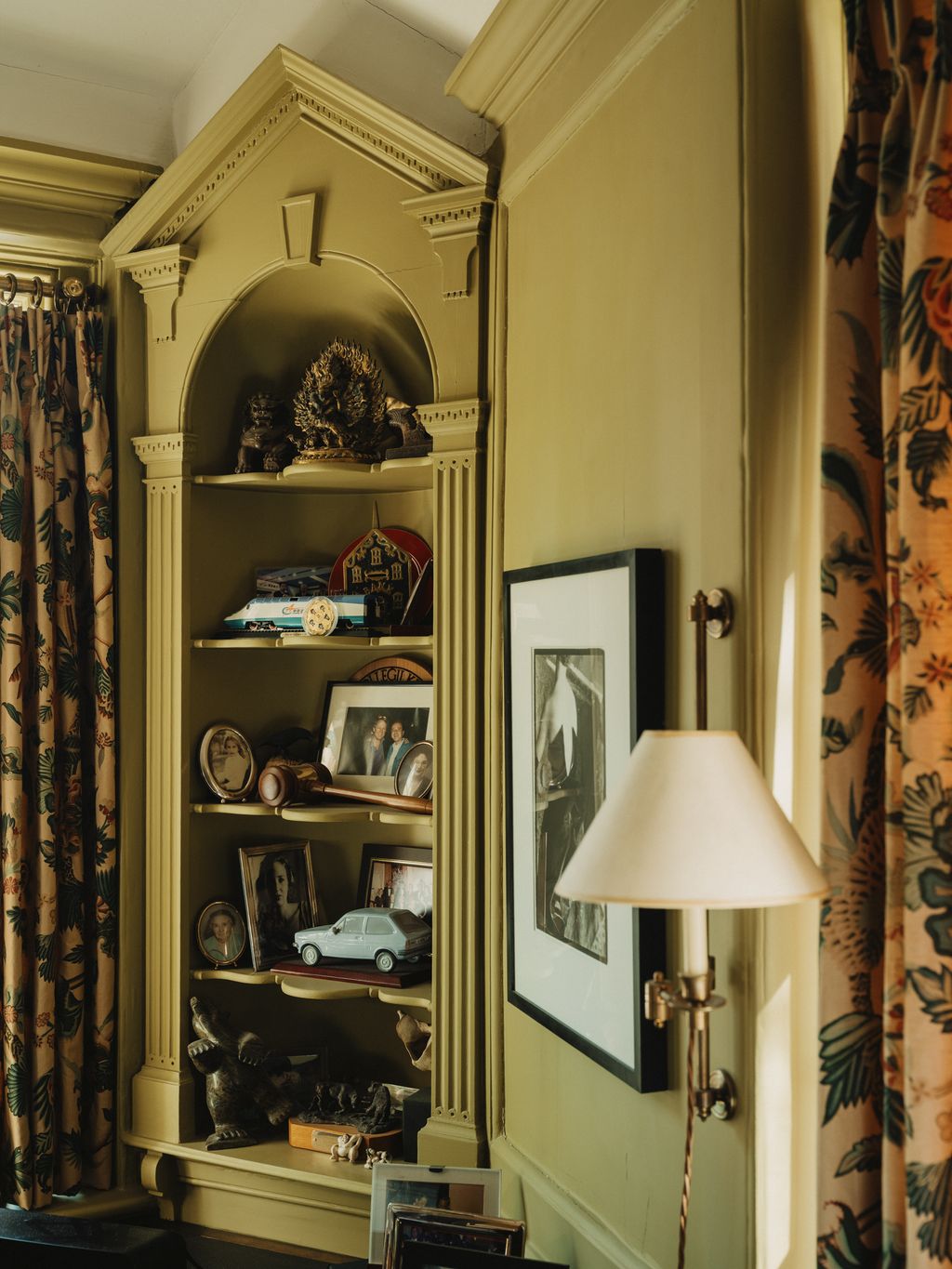 Image may contain Lamp Art Painting Furniture Car Transportation Vehicle Person and Table Lamp