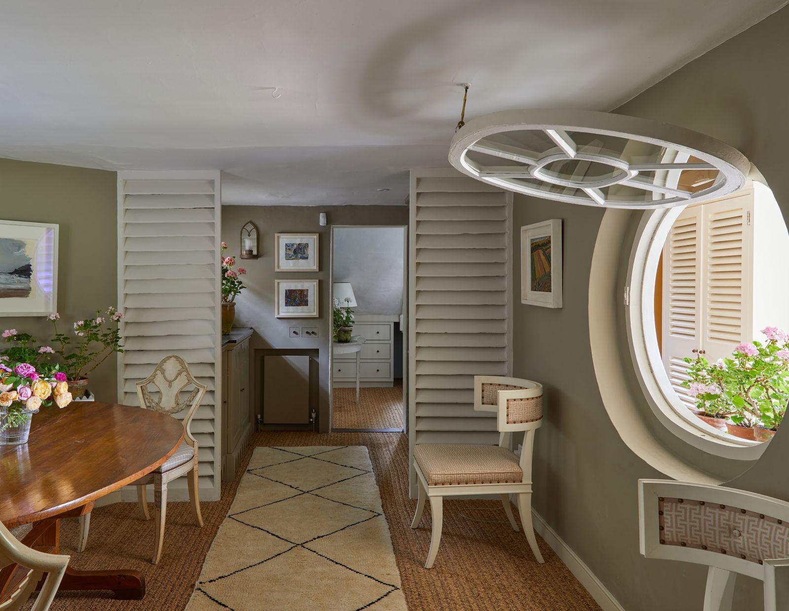 Image may contain Architecture Building Dining Room Dining Table Furniture Indoors Room Table and Chair