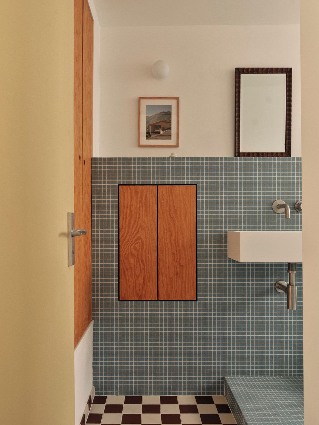 Image may contain Corner Indoors Interior Design Sink Sink Faucet Art and Painting