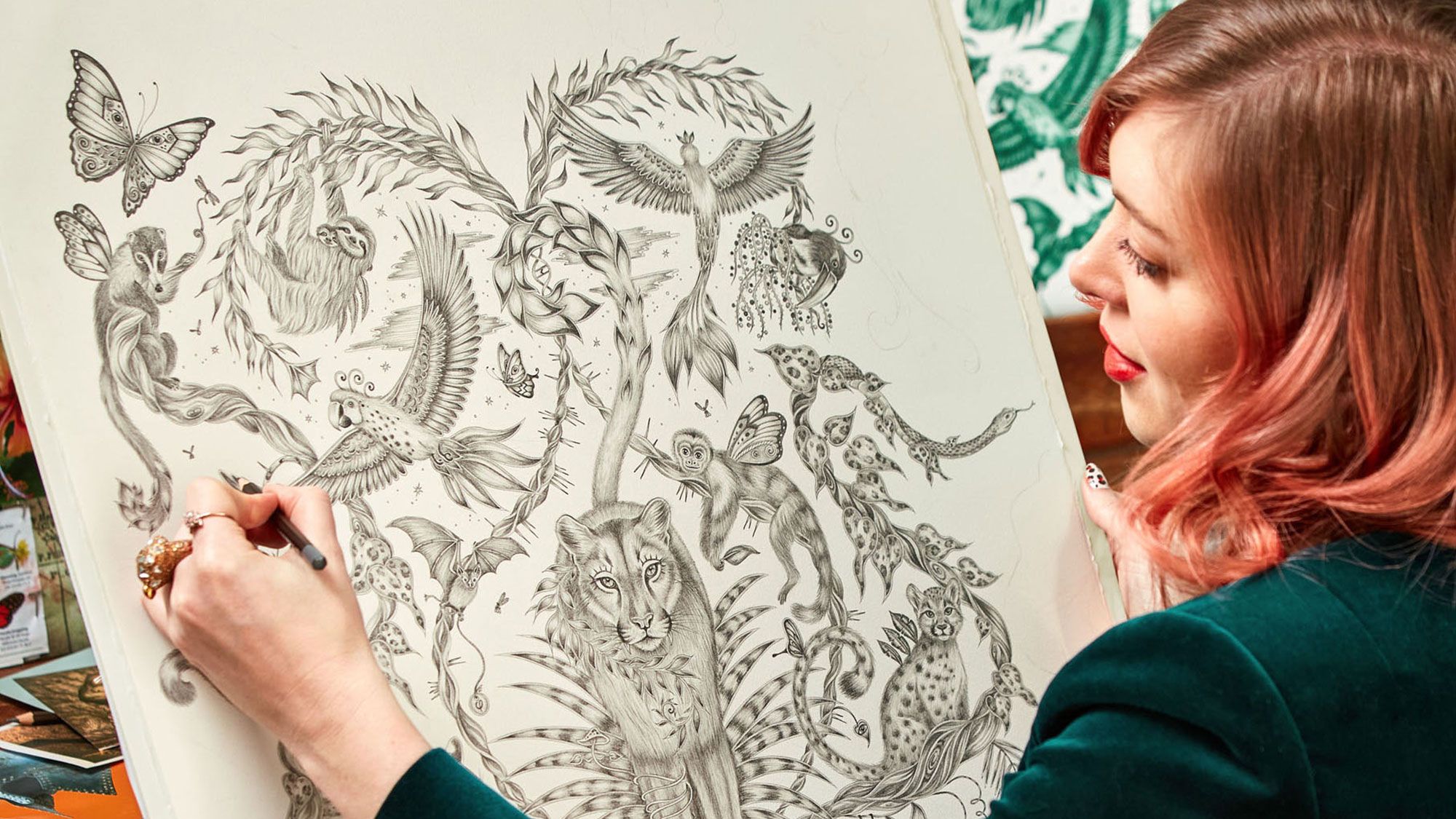 Image may contain: Art, Drawing, Person, Pen, Accessories, Jewelry, and Ring