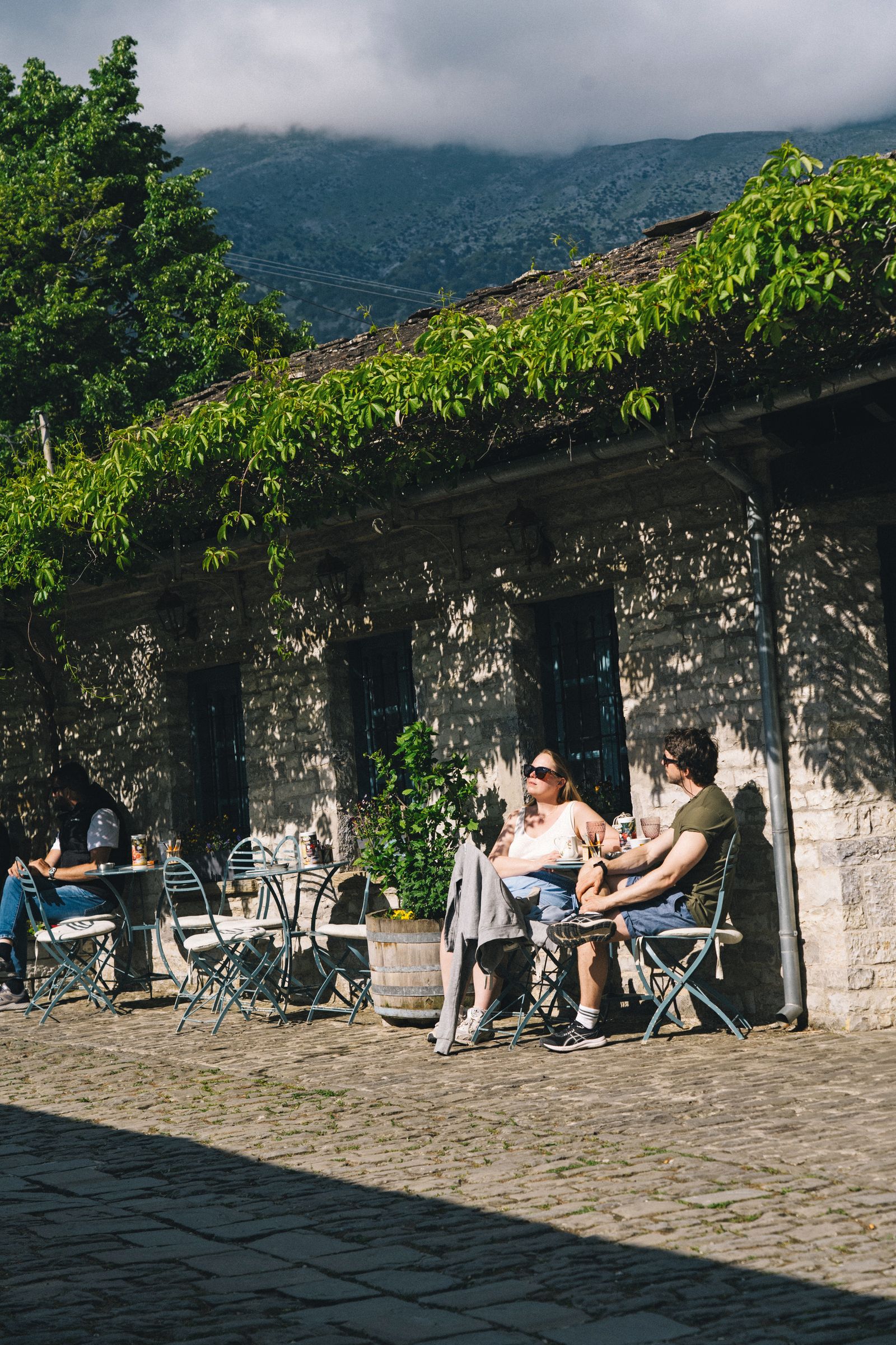 A caf in the village of Papingo is the ideal spot for breakfast in the sun before a days walking.