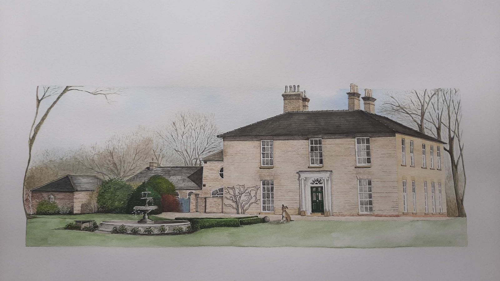 The clients requested that their Georgian country house be depicted in the winter