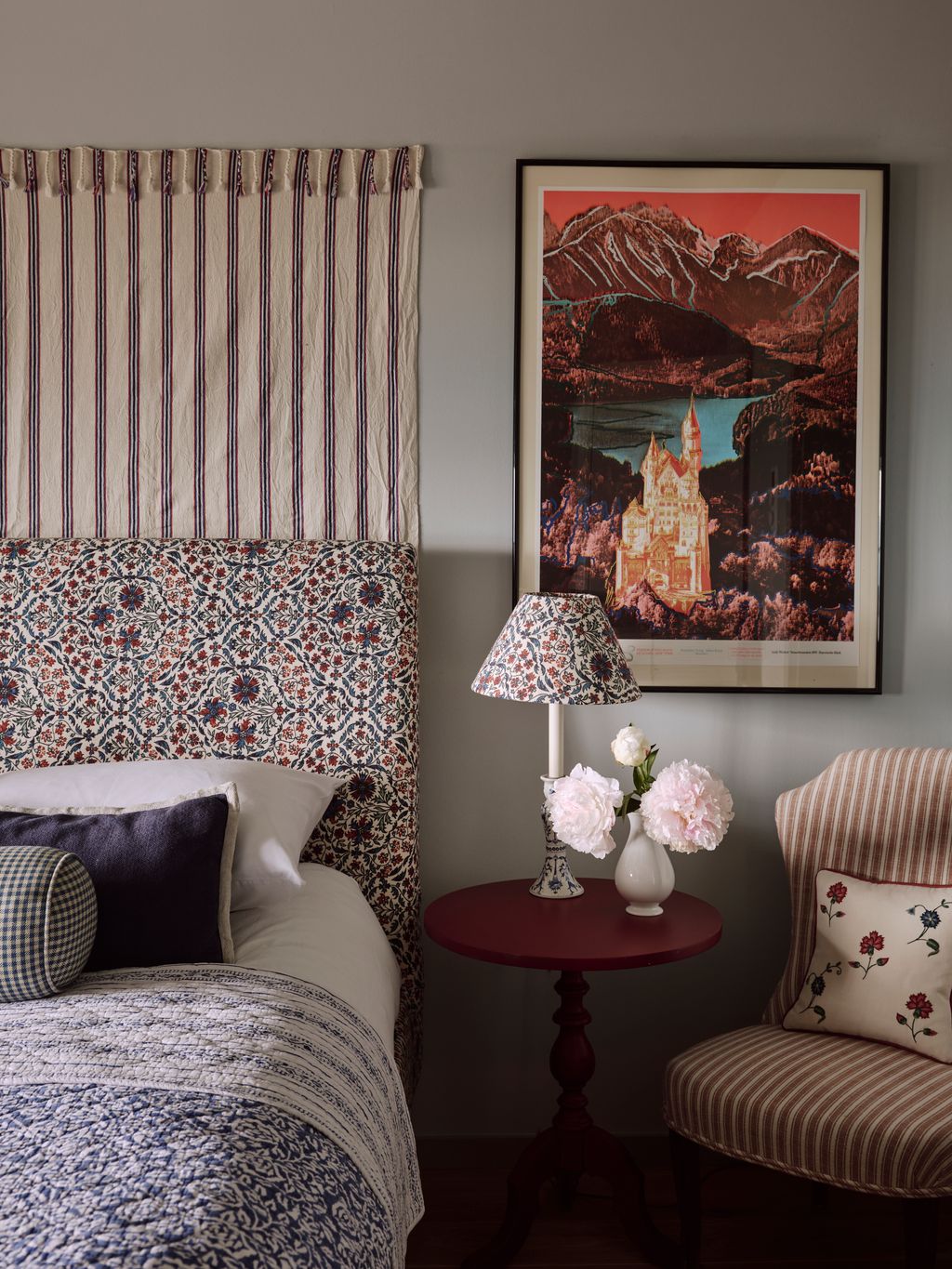 A lithograph of Neuschwanstein by Andy Warhol 1987  residence to Konstantins greatgreatgreat uncle  and a a traditional...