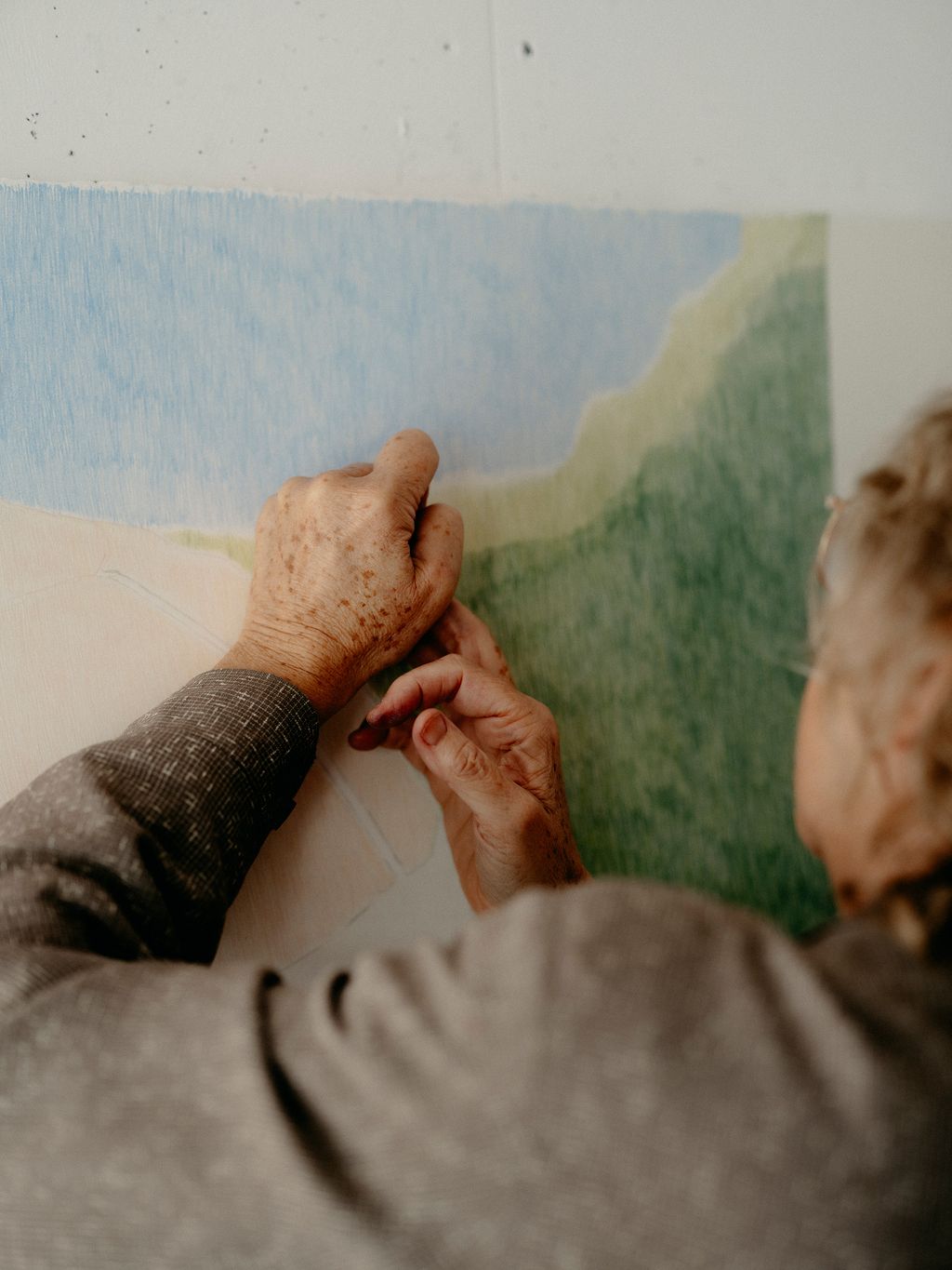 A detail of Tarkas mark making.