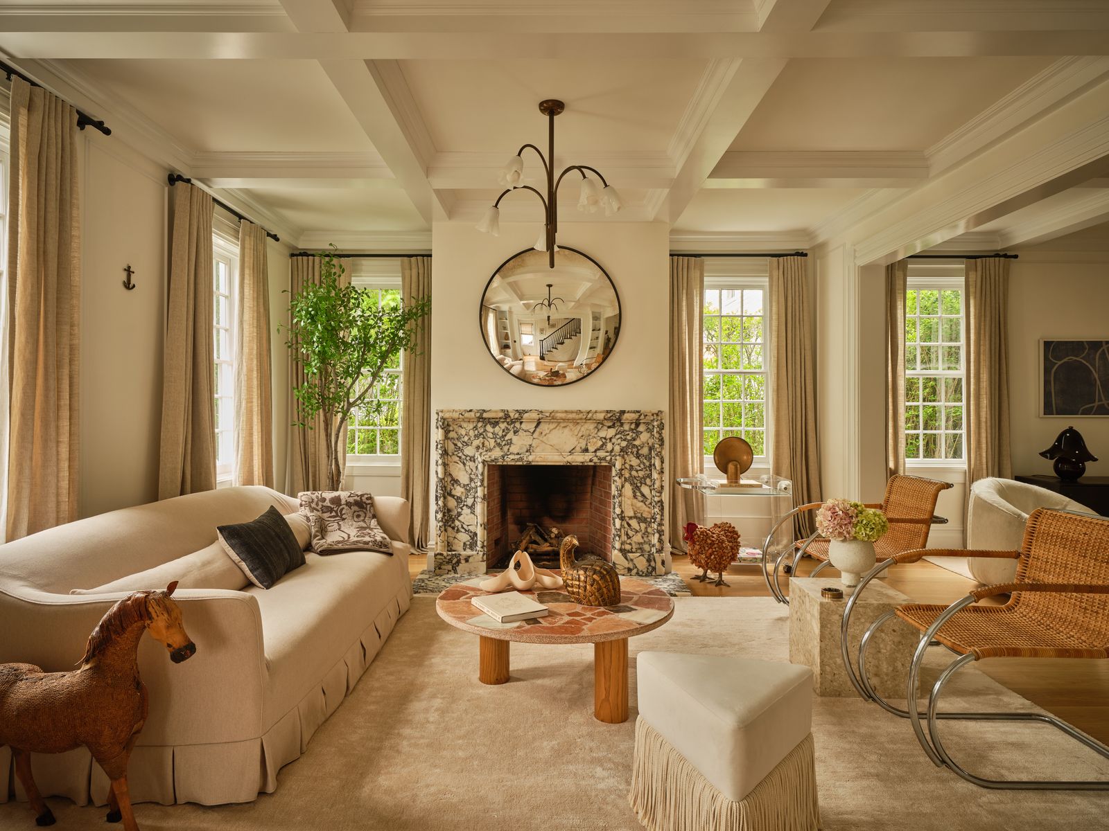 An early 1800s captain's house on Long Island with layered warm interiors by Saffron Case