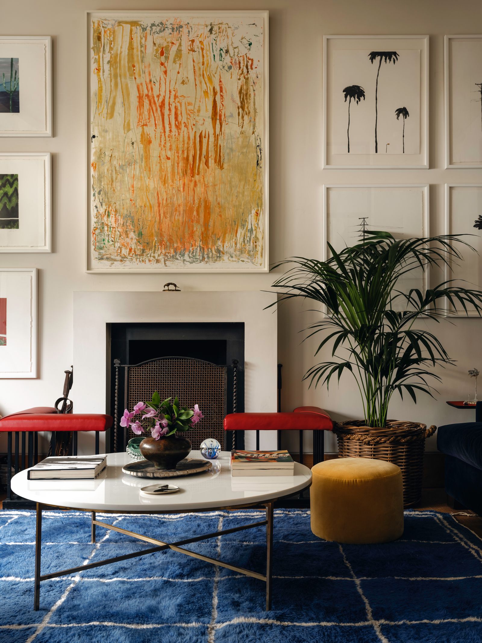 A painting by Christopher Le Brun anchors the ground floor sitting room.