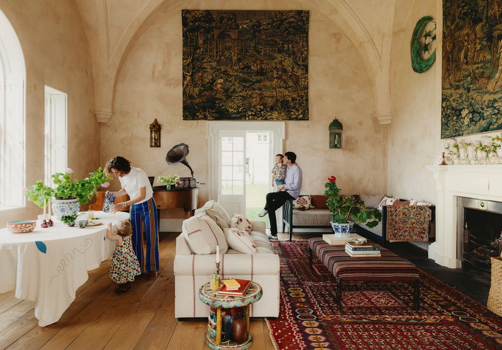 The gatehouse known as Gog which has a soaring domed ceiling now serves as a distinctive living and entertaining space.