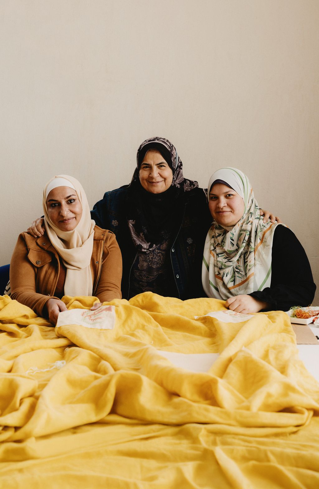 Embroidery specialists Heba Tolb Ragaa Hussein and Somaya Emam.