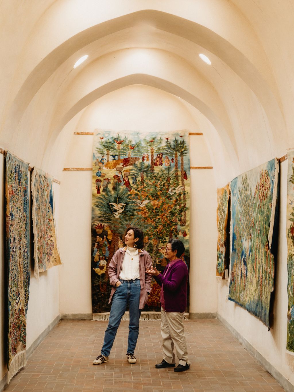 Cruz at Ramses Wissa Wassef Art Center with Suzanne Wissa Wassef the daughter of its founder.