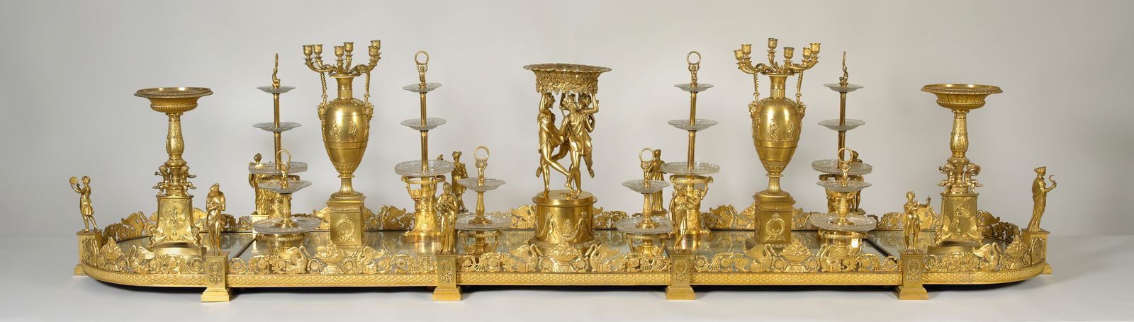 Crafted in France around 1810 by PierrePhilippe Thomire this surtout de table epitomises the grandeur of early...