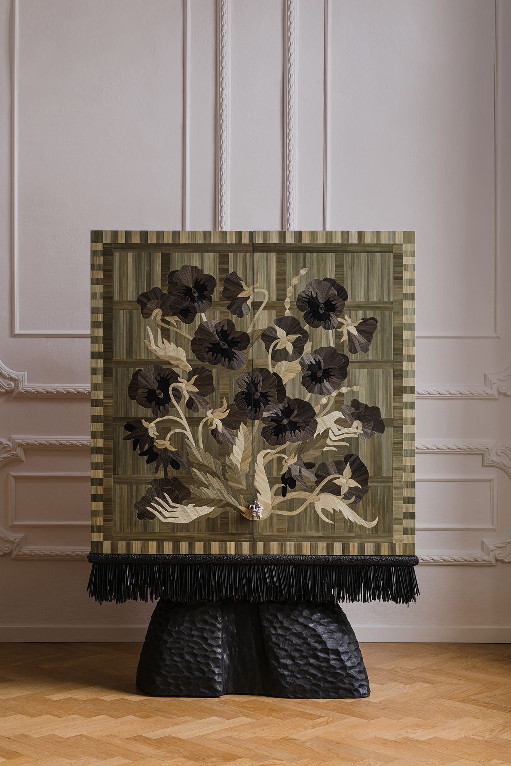 Zofia Sobolewska Ursic Cabinet La nature est un Temple artist collect open 2026 furniture decorative straw marquetry