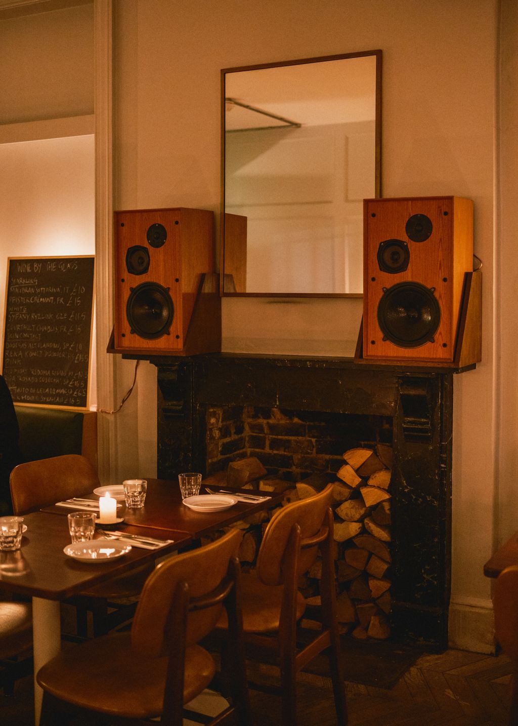 Image may contain Architecture Building Dining Room Dining Table Furniture Indoors Room Table and Electronics