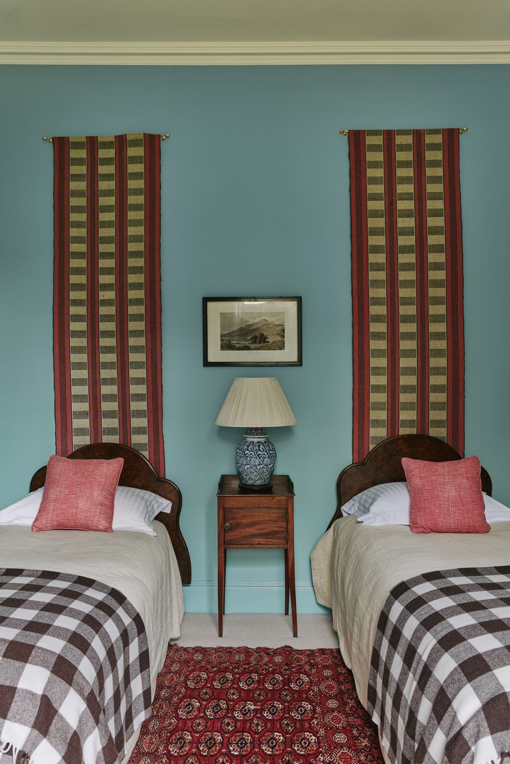 Image may contain Home Decor Cushion Lamp Bed Furniture Indoors Interior Design Art Painting and Table Lamp