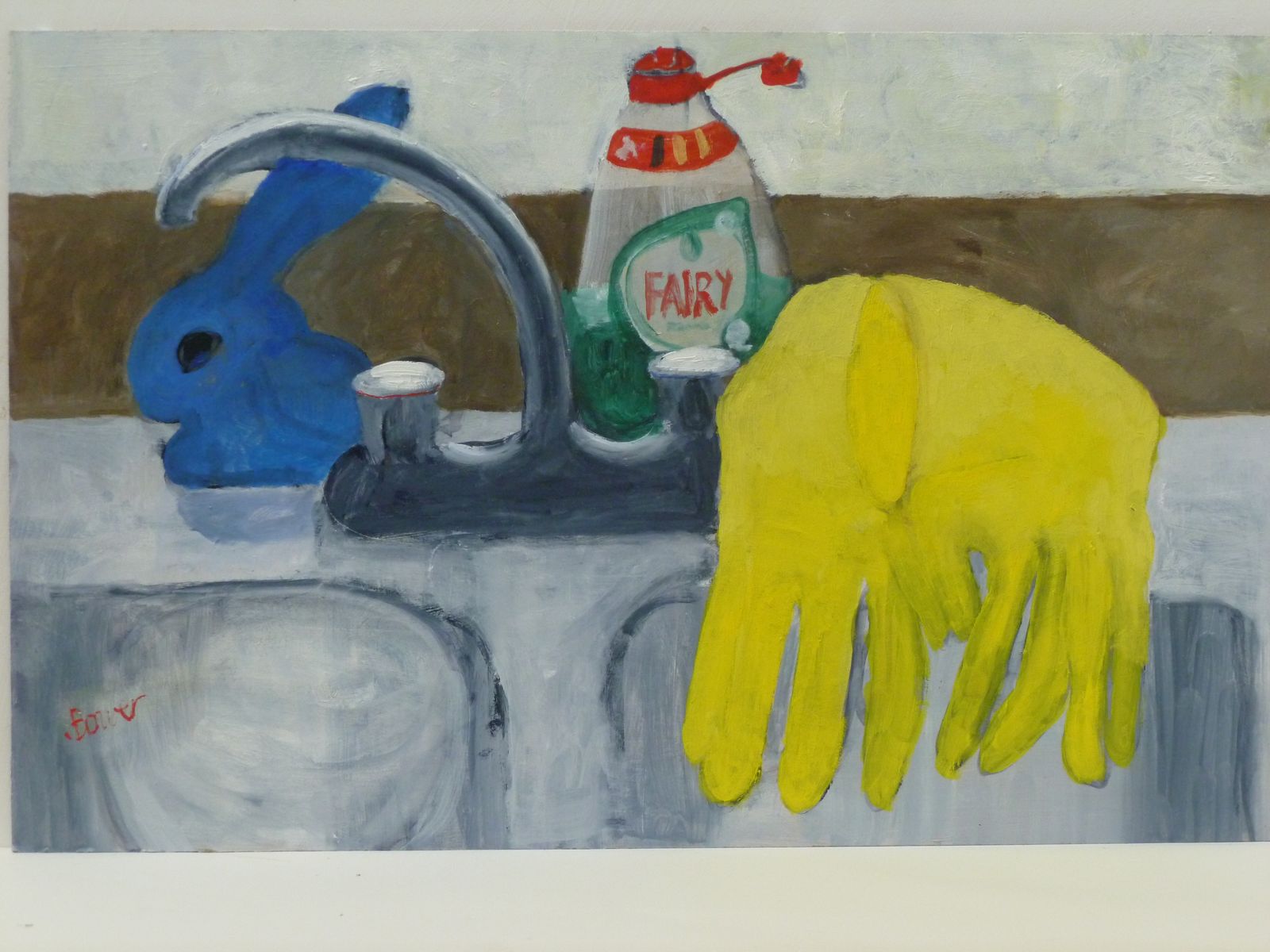 Image may contain Art Painting Clothing Glove Cleaning and Person