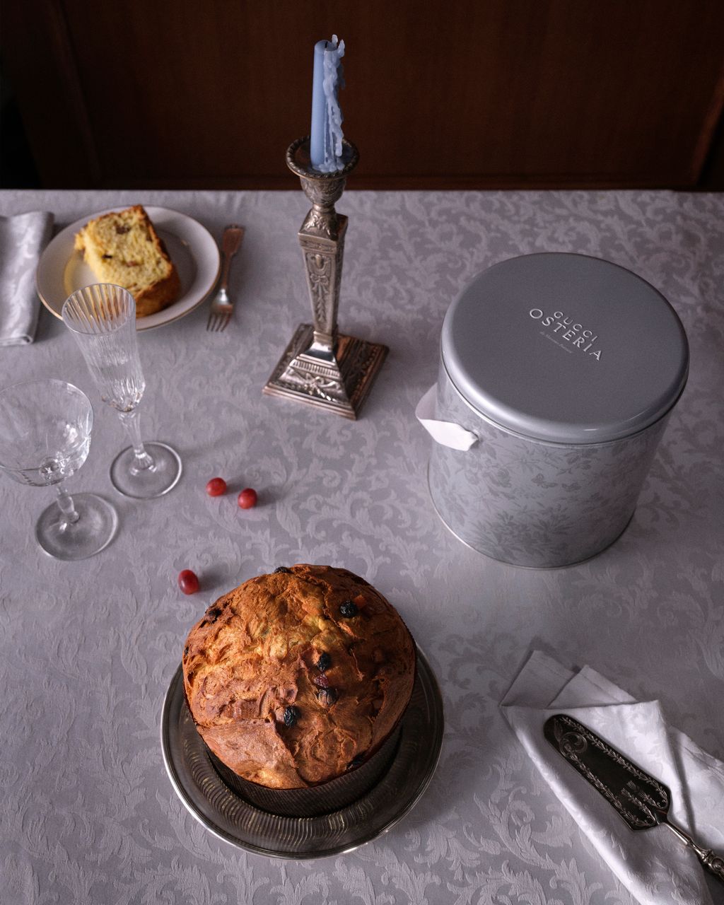 Panettone scatola portacandela e bicchieri