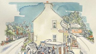 Image may contain Art Machine Wheel Drawing Tractor Transportation and Vehicle