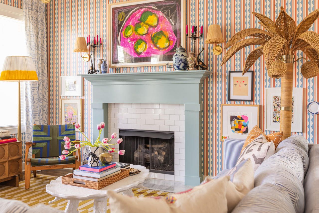 Toddler art hangs in this Nashville home