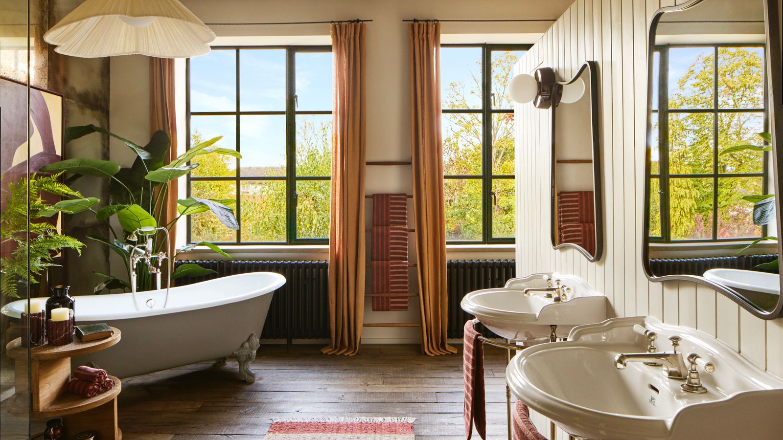 Image may contain Window Bathing French Window Bathtub Person and Tub